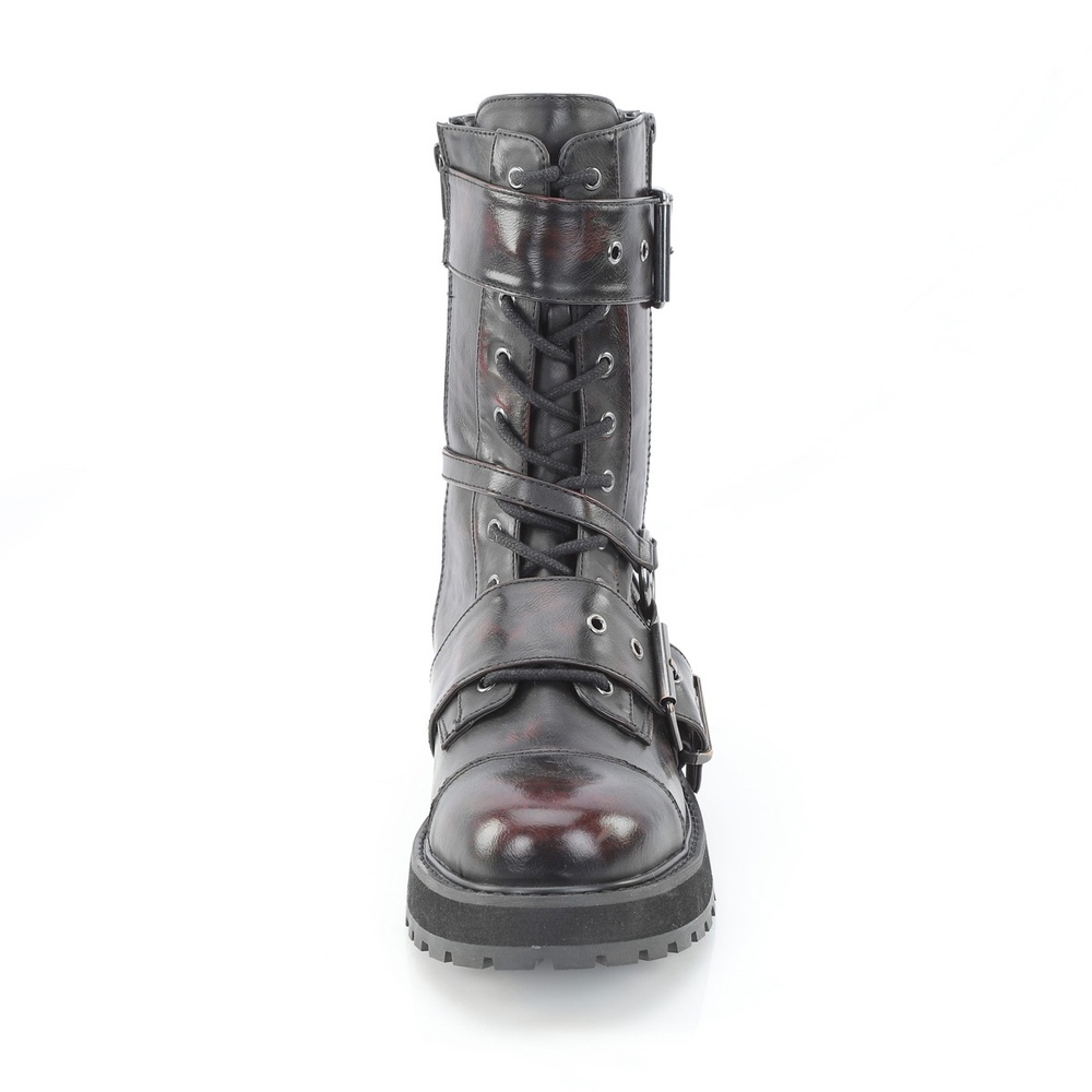 DemoniaCult - VALOR220 Platform Boots - Burgundy